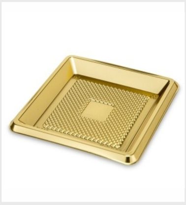 Monoporzione mini medoro quadrato oro cm.9.5 x 9.5 pz.100 Alcas