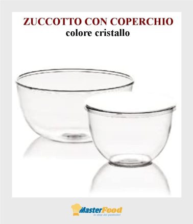 Zuccotto con coperchio gr.500 colore cristallo pz.25 cartonplastica