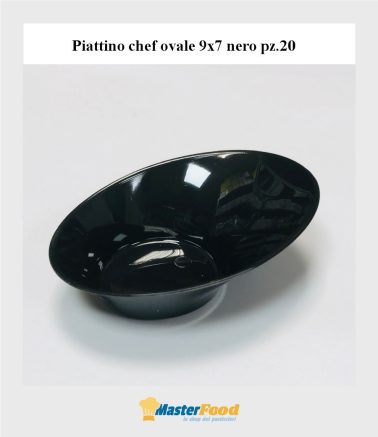 Piattino chef ovale 9 x 7 nero pz.20 Martypack