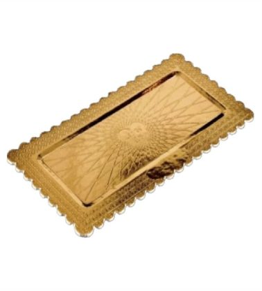 Piatto ala cartone Oro rettangolare cm.22x38 confezione kg.10