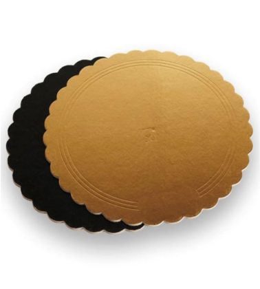 Piatti ala oro/nero cm.20 merlettato kg.10 Novaservice